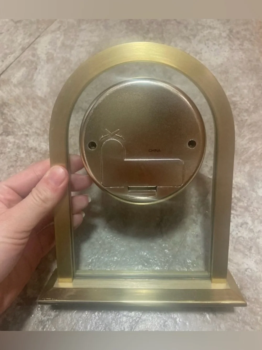 Howard Miller Brushed Gold Arch Mantel Clock